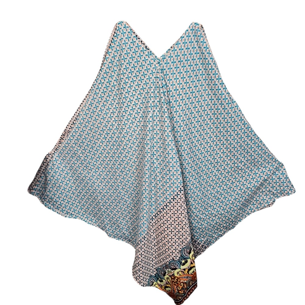 Mimi Handkerchief Hem Dress Womens Large Blue‎ Geometric Boho Sleeveless V-Neck - Picture 9 of 10